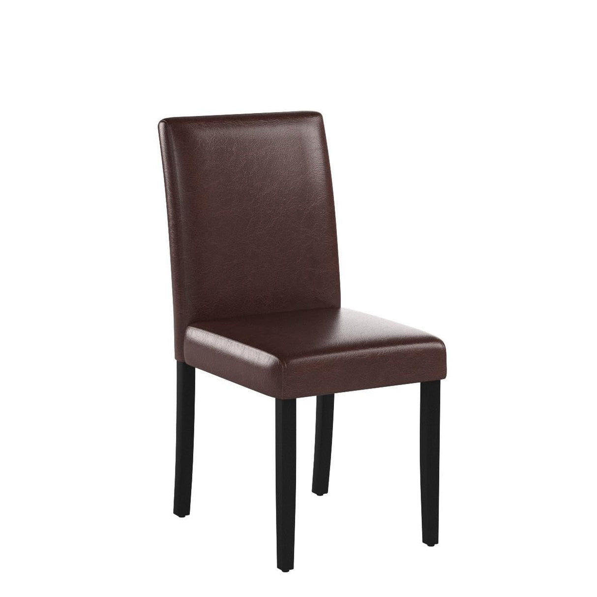 FDW Dining Chairs Set of 4, Dining Room Chairs Kitchen Chairs,Side PU Cushion Chairs with Waterproof Surface and Wood Legs,for Kitchen Restaurant and Living Room,Leather Brown FDW