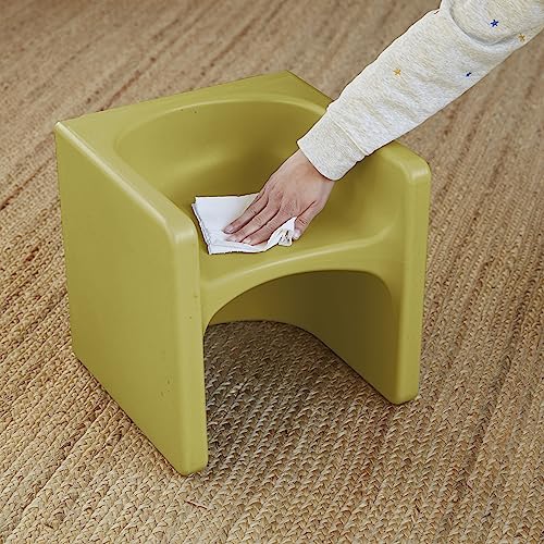 ECR4Kids Tri-Me Table and Cube Chair Set, Multipurpose Furniture, Fern Green, 3-Piece ECR4Kids