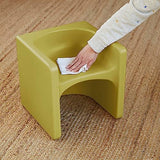 ECR4Kids Tri-Me Table and Cube Chair Set, Multipurpose Furniture, Fern Green, 3-Piece ECR4Kids