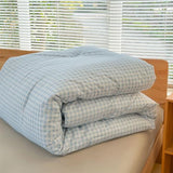 NSNLGSGC Twin Comforter Set, Light Blue Gingham Bedding Sets, Blue Grid Bed Comforter 2 Pieces (1 Comforter, 1 Pillowcase) NSNLGSGC