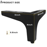 AODIOU Furniture Legs Metal Feet: Cabinet Legs 4 Inch Triangle Feet Replacement Dresser Legs Set of 4 AODIOU