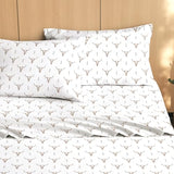 Wake In Cloud - Western Bed Sheets, 4-Piece Sheet Set, Southwestern Rustic Bull Head Aztec Style Pattern Printed Bedding, Deep Pocket, Brown White, Full Size Wake In Cloud
