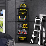 NSF 6-Tier Metal Corner Shelf Wire Shelving Unit - 420 lbs Capacity, Adjustable, with leveling feet & Waterproof Shelf Liners - Ideal for Garage, Kitchen, and More - 72" H x 18" L x 18" D - Black pouseayar