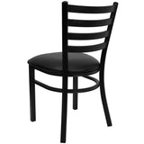 Flash Furniture Hercules Series Commercial Ladder Back Restaurant Chairs, Modern Lightweight Metal Dining Chairs with Padded Seats, Set of 2, Black Flash Furniture