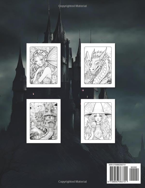 Mythical Creatures: Dragons and Fairies Alcohol Marker Coloring Book WoodArtSupply