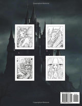 Mythical Creatures: Dragons and Fairies Alcohol Marker Coloring Book WoodArtSupply