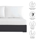 Modway Tahoe Aluminum Modular Left-Facing Outdoor Patio Loveseat in Gray White with Weather-Resistant Cushions, Couch for Garden Backyard, Poolside Modway