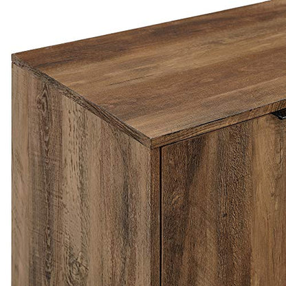 Walker Edison Industrial Modern Farmhouse Wood Buffet Sideboard-Living Room Entryway Serving Storage Cabinet Doors-Dining Room Console, 34 Inch, Rustic Oak - WoodArtSupply