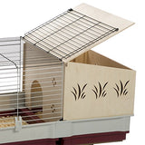 Ferplast Krolik Extra-Large Rabbit Cage w/ Wood Hutch Extension Rabbit Cage Includes All Accessories and Measures 55.9L x 23.62W x 19.68H and Includes ALL Accessories Ferplast