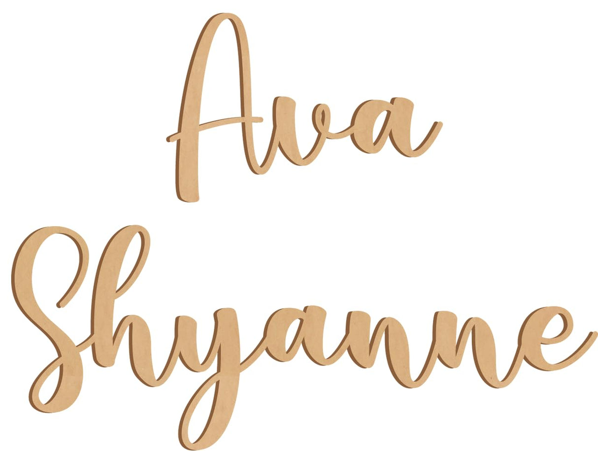 3 Inch Tall Custom Word Scroll Script Cursive Font Cat Unfinished MDF Wood for Names, Initials, Craft, Kid's Room, Sign, Plaque (3") NEXTCraft