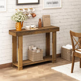 HOKYHOKY Solid Wood Console Table for Entryway, 42.5" Farmhouse Entryway Tables Thickened Tabletop and Legs Rustic Narrow Skinny Behind Couch Sofa Table for Living Room, Hallway, Foyer HOKYHOKY
