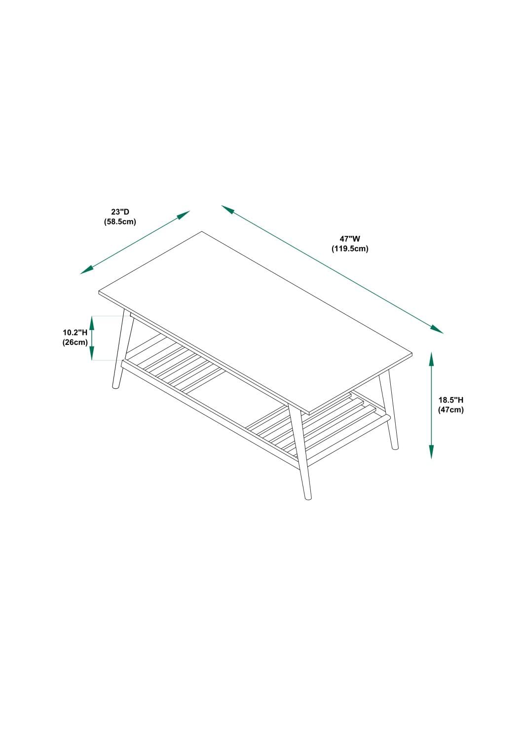 Linon Mid Century Walnut Melissa Coffee Table Linon