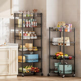 SINGAYE 6 Tier Basket Shelf Wire Shelving Unit Adjustable Storage Shelves Big Basket Rack for Garage Kitchen Office Pantry Corner 17" Dx12 Wx63 H Black SINGAYE