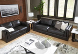 Signature Design by Ashley Amiata Modern Leather Match Loveseat with Non-skid Legs, Black Signature Design by Ashley