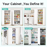 Pantry Cabinet,White Pantry Storage Cabinet,Metal Storage Cabinet with Doors and Shelves,Ventilated Tall Cupboard,Pantries,71"H Food Pantry Cabinet for Kitchen,Home,Office,Dining Room,Living Room SISESOL