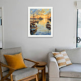 Landscape Paint by Numbers Kit for Adults - DIY Fishing Boats at Dock Sunset Scene Painting on Canvas 16x20 Inches, Acrylic Paint Set, Suitable for Beginners, Art for Home Decoration or Gifts DecorFriday
