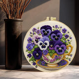 JOZYSH Flower Embroidery Kit for Beginners with Stitch Video, Flower Cross Stitch Kits for Adults, Starter, Hand Craft Lover Practice with Floral Stamped Pattern, 1 Hoops, 8 Needles, Scissors, Tools