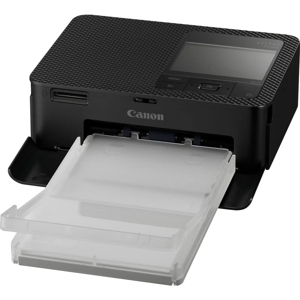 Canon SELPHY CP1500 Compact Photo Printer (Black) (5539C001) KP-36IP Color Ink and Paper Set + 64GB Ultra Memory Card + Cleaning Kit + Memory Card Wallet + Card Reader