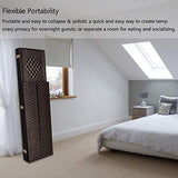 Bonnlo Upgraded Heavy Duty 6FT Tall Rattan Room Divider Screens with Partition Wall 2 Display Shelves, Indoor Folding Screen Dual-Sided Hinges for Home Office (6 Panels) Bonnlo