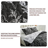 Joyreap 2 Pieces Quilt Set Twin, Black n White Rversible Botanical Design, Smooth Soft Microfiber Quilt, Bedspread Bed Cover for All Season, 1 Quilt and 1 Pillow Sham- 68x86 inches Joyreap