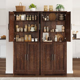 IDEALHOUSE Tall Kitchen Pantry Cabinet,70" Storage Cabinet with 4 Doors and 3 Adjustable Shelves, Freestanding Cupboard, Modern Storage Cabinet for Bathroom, Dining Room, Living Room IDEALHOUSE