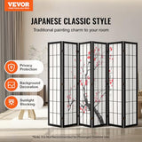 VEVOR Room Divider, 6 Panel Japanese Room Divider Screen, Wood Folding Privacy Screen Indoor, Japanese Partition Portable Decoration Dividers, for Room Separation Home Office Restaurant & Bedroom VEVOR