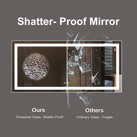Amorho LED Bathroom Mirror 72" X36" with Front Light and Backlit, Large Wall Mirrors with Anti-Fog, Dimmable, Shatter-Proof, Memory, 3 Colors, Mountable LED Vanity Mirror Amorho