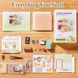 ROBOTIME Super Creator Kits, DIY Mini House Toy Building Set, Plastic Miniature House 126 PCS with Led, Building Set Kits for Creative Play Unique Hobby Gift Idea Birthday (Farmhouse Kitchen)