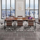 Tribesigns 6.5 FT Conference Room Table, 78.74" W x 27.56" D Large Office Conference Table, Modern Seminar Meeting Table for Boardroom. (Only Table) (Rustic Brown) Tribesigns