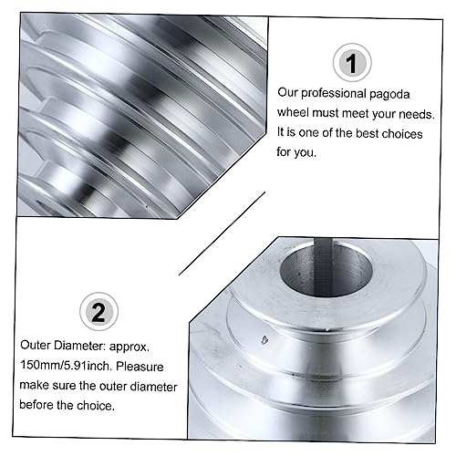 Mobestech Multi-Groove Wheel Heavy Duty Pulley A Type 5 Groove Pulley Drill Press Pulley 5-Step Pulley for V- Shaped Timing Belt Aluminum Alloy Mobestech