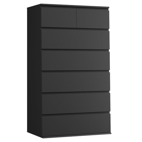FOTOSOK 7 Drawer Dresser, Black Dresser Tall Dresser, 23.6W x 15.7D x 46.7H in Black Chest of Drawers with Large Storage Space for Home FOTOSOK