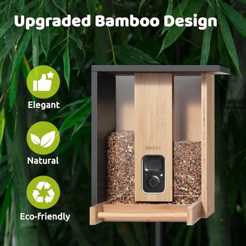 NETVUE Birdfy AI - Upgraded Smart Bird Feeder with Camera Solar Powered, Free AI Identify 6000+ Bird Species & Motion Detection, Eco-friendly & NETVUE