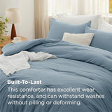 Bedsure King Comforter Set, Dusty Blue Soft Prewashed Bedding for All Seasons, 3 Pieces GentleSoft™ Bed Set, 1 Lightweight Comforter (104"x90") and 2 Pillowcases (20"x36") Bedsure