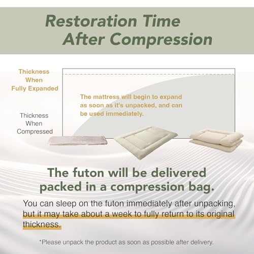 MORIRIN Japanese Futon Floor Mattress, Firm-Core SHIKIBUTON, Made in Japan, Twin MORIRIN