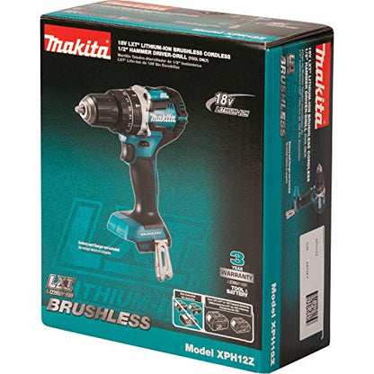 Makita XPH12Z 18V LXT Lithium-Ion Brushless Cordless 1/2" Hammer Driver-Drill, Tool Only - WoodArtSupply