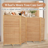 Room Divider Folding Privacy Screens, Hand-Made 67'' High Bamboo Room Dividers Freestanding 2-in-1 Multifunction 4 Panel Wall Divider for Room Separation, Portable Room Partitions and Dividers HOMSCREENER