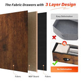 EnHomee Dresser TV Stand Entertainment Center with Fabric Drawers Media Console Table with Wood Open Shelves for 55" TV Storage Drawer Dresser for Bedroom, Living Room, Entryway, Rustic Brown EnHomee