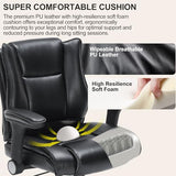 OLYFING Drafting Chair, Tall Office Chair with Padded Adjustable Arms and Footring PU Leather Standing Desk Chair with Extra Thicken Seat Cushion, Comfy High Office Chair for Counter Height Desk OLYFING