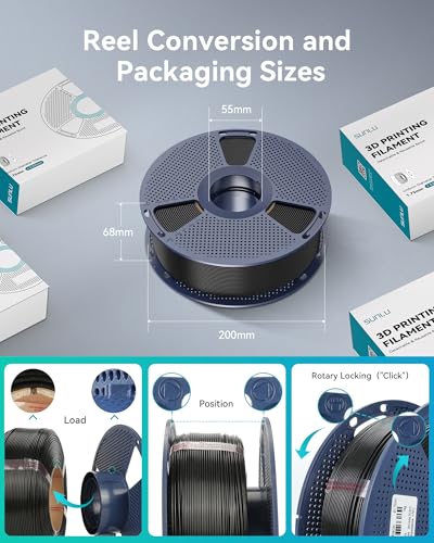 SUNLU PETG Filament 1.75mm 4KG Bundle (4x1kg Black),Good Layer Adhesion,Weather-Resistant & High Impact for Outdoor Parts and Mechanical Gears, Less Stringing, Dimensional Accuracy +/- 0.02mm. SUNLU