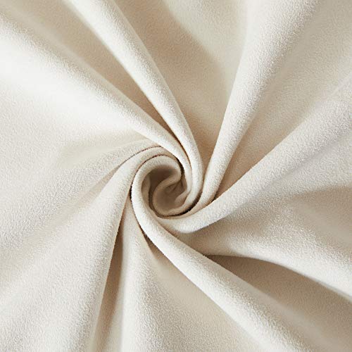 Fancy Homi Ivory 26x26 Pillow Covers Set of 2, Euro Pillow Sham 26x26, Super Soft Faux Suede Square Solid Big Cream Throw Pillow Covers for Couch Bedroom 66x66 cm Fancy Homi