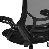 Flash Furniture Porter High Back Black Mesh Ergonomic Swivel Office Chair with Black Frame and Flip-up Arms Flash Furniture