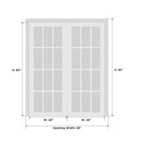 Solid French Double Doors 56 x 80 inches Clear Glass 3 Lites | Felicia 3355 White Silk | Wood Solid Panel Frame Trims | Closet Bedroom Sturdy Doors SARTODOORS