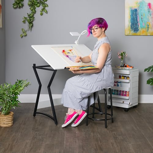 SD STUDIO DESIGNS Hourglass Craft Drafting Table, Charcoal/White SD STUDIO DESIGNS