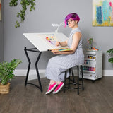 SD STUDIO DESIGNS Hourglass Craft Drafting Table, Charcoal/White SD STUDIO DESIGNS