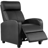 BestMassage | Recliner Chair | No Massage Function | Leather Black | with Lumbar Support, Adjustable Push Back, Wide Armrests, Footrest & Padded Seat | Easy Assembly | for Living Room, Home Theatre BestMassage