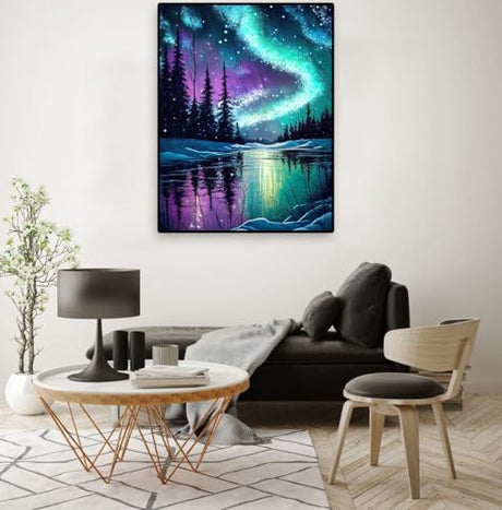 Starry Night Stamped Cross Stitch Kits - Needlepoint Counted Cross Stitch Kits for Beginner Adult Crossstitching Printed Dimensions Scenery Patterns Stitch Embroidery Kits Arts and Crafts Paintcolor