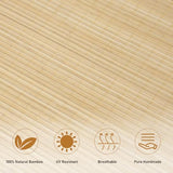 SEEYE Cordless Natural Bamboo Roman Shades - 95% Blackout Privacy Blinds for Home and Office, 30" W x 64" H SEEYE