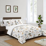 Sweet Jojo Designs Jungle Animals Boy Girl 3pc Full/Queen Bedding Comforter Set Hunter Green Yellow Grey Rust Orange Black White Wildlife Safari Animal Elephant Giraffe Lion Monkey Leopard Cheetah Sweet Jojo Designs