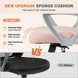 Sweetcrispy Home Office Managerial Executive Chair with Ergonomic Design, Mid-Back Mesh Swivel, Comfortable Lumbar Support, Comfy Arms for Bedroom,Study,Student Sweetcrispy