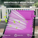 Outsunny Folding Chaise Lounge Chair Set of 2, Patio Sun Tanning Chair, Outdoor Chaise Lounger with 4-Position Reclining Back, Breathable Mesh Seat for Beach, Poolside, Yard, Purple